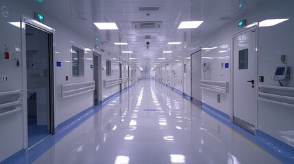 Sterile Corridor: A Modern Hospital Interior