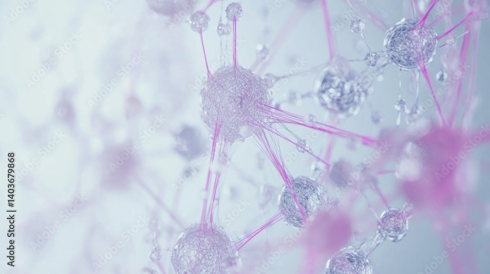Aufkleber a complex network of interconnected molecules, showcasing intricate molecular structures.