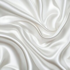 Fototapeta premium Pure white silk fabric with subtle creases, perfect for backgrounds and textures.