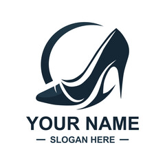 Elegant High Heel Shoe Logo Design for Fashion Brand