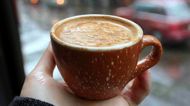 A Warm Cup of Coffee on a Rainy Day - Powered by Adobe