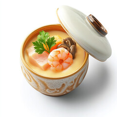 Delicious shrimp and vegetable soup, a healthy seafood meal