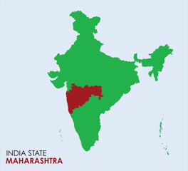 Map of Maharashtra, Map of Maharashtra with Indian Map, Maharashtra state of  India Vector Illustration.
