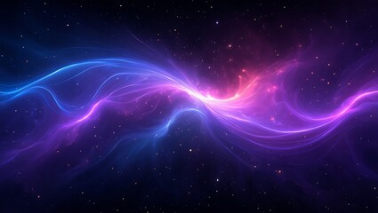 Naklejka premium Colorful Cosmic Energy Wave Flowing through Space