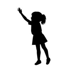 Silhouette of a child with arms outstretched, expressing joy or freedom