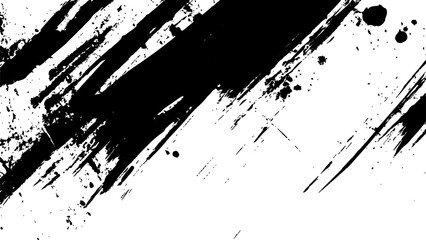 Abstract grunge texture of black paint. A layer for use in design. Vector brush grunge texture Rough Black Scratches splatter grunge distressed white transparent background