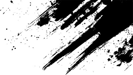 Abstract grunge texture of black paint. A layer for use in design. Vector brush grunge texture Rough Black Scratches splatter grunge distressed white transparent background