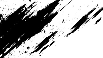 Abstract grunge texture of black paint. A layer for use in design. Vector brush grunge texture Rough Black Scratches splatter grunge distressed white transparent background