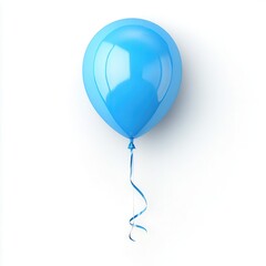 Single, vibrant, glossy, blue balloon