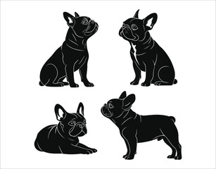 French Bulldog Puppy Silhouette in Vector Format