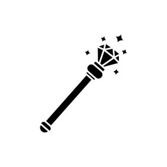 Royal Scepter with Sparkling Gem Symbolizing Magic and Authority