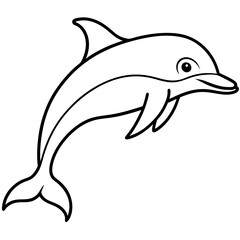 Minimalist Dolphin Line Art Vector