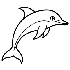 Minimalist Dolphin Line Art Vector
