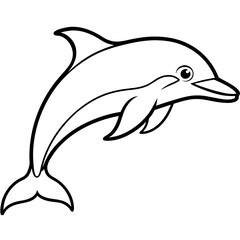 Obraz premium Minimalist Dolphin Line Art Vector