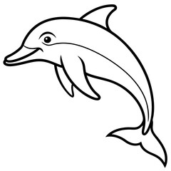 Minimalist Dolphin Line Art Vector