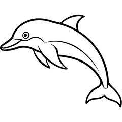 Minimalist Dolphin Line Art Vector