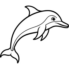 Minimalist Dolphin Line Art Vector