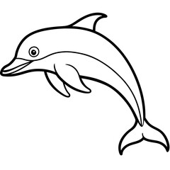Minimalist Dolphin Line Art Vector
