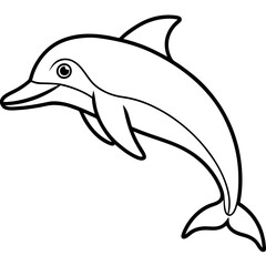 Obraz premium Minimalist Dolphin Line Art Vector