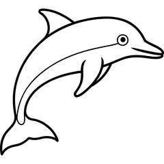 Minimalist Dolphin Line Art Vector