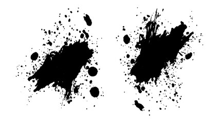 Black color splash, explosion transparent white background. Abstract black watercolor paint splash background. black splash isolated on white background.	