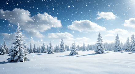 Naklejka premium Winter's Sunlit Embrace AI Generated