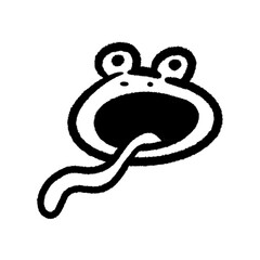 frog png doodle element cute education design art and decorate handwrite kwaii outline