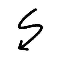 s arrow png doodle element cute education design art and decorate handwrite kwaii outline