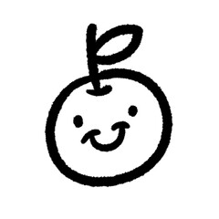 orange png doodle element cute education design art and decorate handwrite kwaii outline