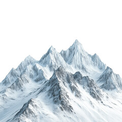 Snow capped mountains standing majestically against a clean Transparent background, Snow capped mountains isolated on