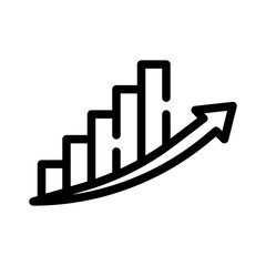 bar graph line icon