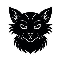 griffin cub face silhouette on a white background