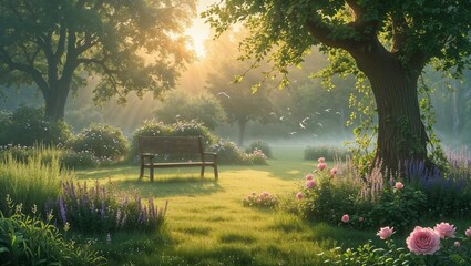 Obraz premium morning in the park