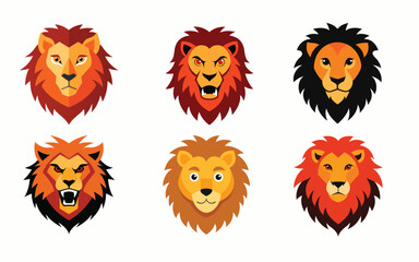A Lion face vector art design illustrator on white background