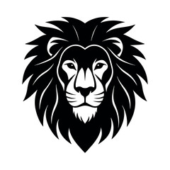 lion face silhouette on a white background