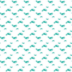 Whale Ahead Seamless Vector Pattern Design