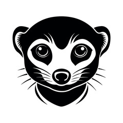 meerkats face silhouette on a white background