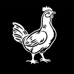 simple chicken vector one line illustration, colorful chicken art, abstract chicken rooster face head mascot logo vector icon
