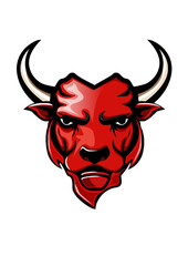 Illustration of a bull's head