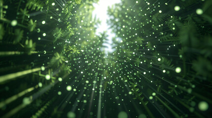 Enchanting Verdant Passage A Symphony of Light and Nature's Embrace in a Digital Forest. of excellence