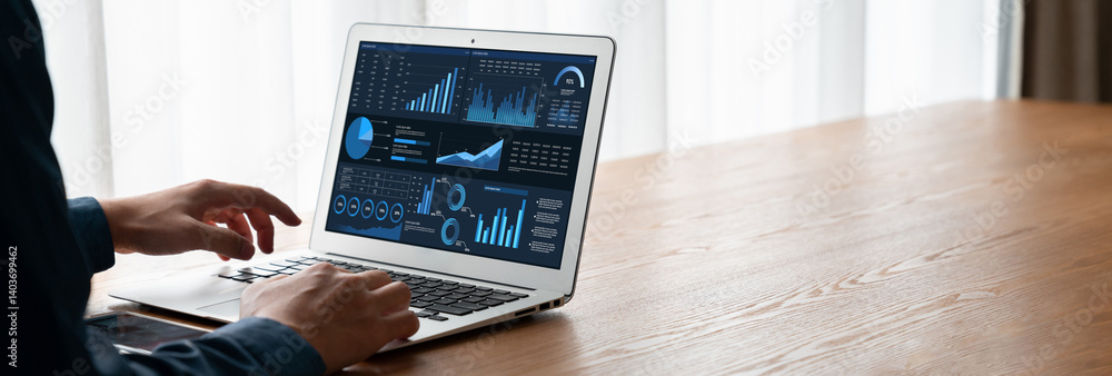 Poster business data dashboard provide business intelligence analytic for marketing strategy planning snugl