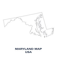 Map of Maryland, Map of Maryland USA States, Maryland state of USA Vector Illustration.

