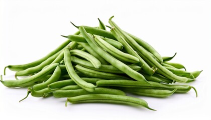 Fototapeta premium a pile of green beans isolated on white background