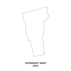 Map of Vermont, Map of Vermont USA States, Vermont state of USA Vector Illustration.
