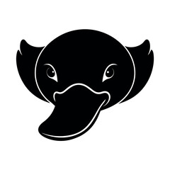 platypus  face silhouette on a white background