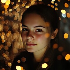Abstract background of soft-focus bokeh lights.