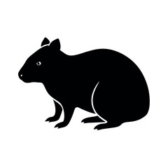 quokka silhouette on a white background