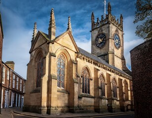 Obraz premium clock at st martin le grand church on coney street york yorkshire england