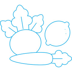 Vegetables single vector icon illustration