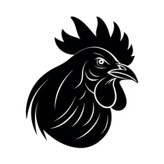 rooster  face silhouette on a white background